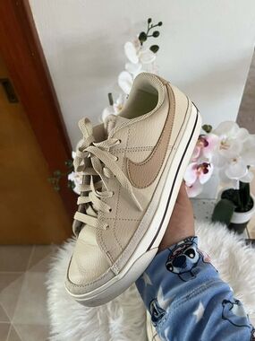 Nike Women's Beige Casual Leather Sneaker Usage details in photos